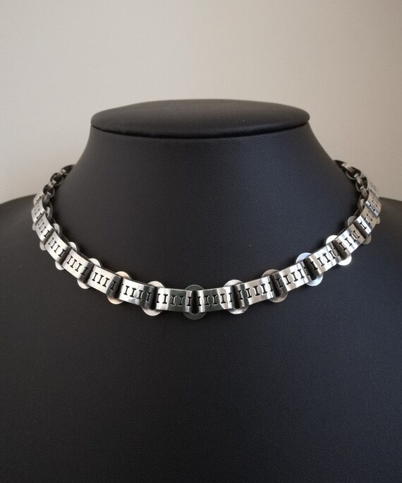 Victorian book chain necklace late 1800s in sterling… Gem