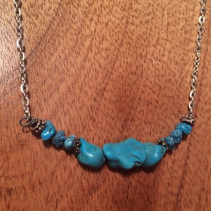 27&quot; Silver Chain Necklace with Turquoise and Sterling Silver Accents