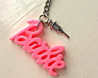 barbie logo keychain
