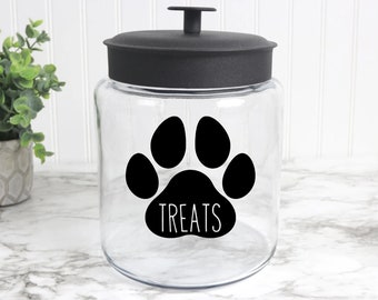 Paw Print Treat Jar Decal Dog Paw Print Decal Dog Pet Label Sticker Dog Treat Decal Pet Food Bowl Dog mom gift Dog Paw Print Treats Sticker