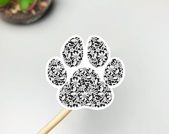 Paw Print Sticker Weatherproof Sticker Paw Print Floral Sticker Pet Sticker Paw Sticker Dog Sticker Dog Laptop Sticker Dog Mom Pet Gift