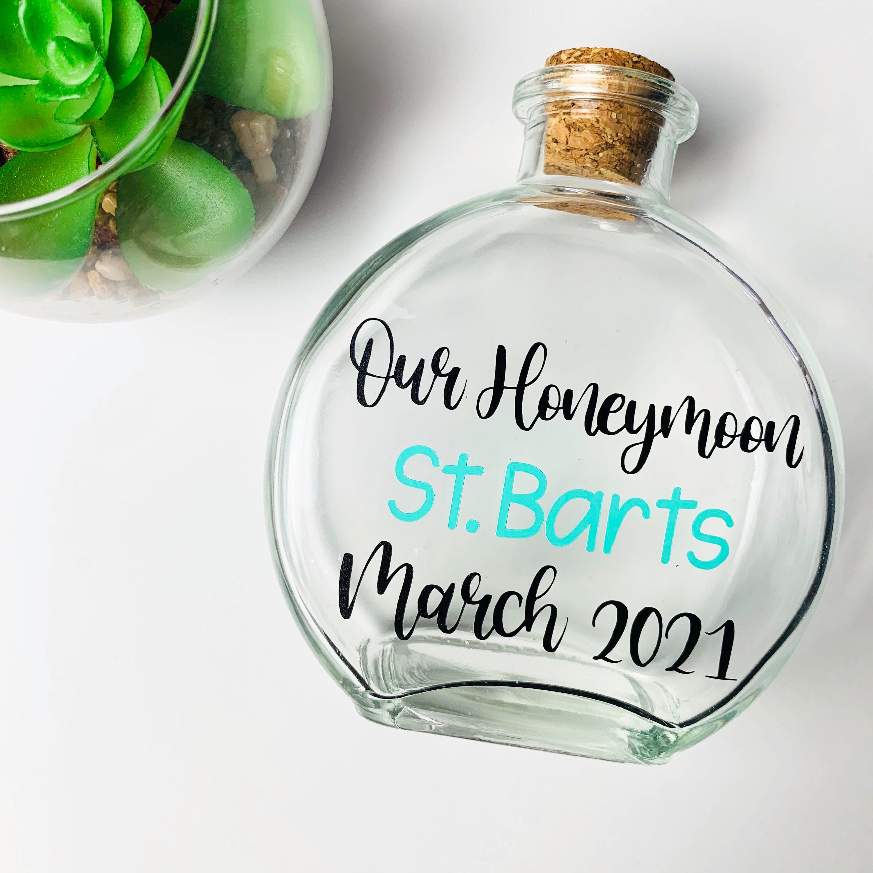 Personalized Honeymoon Sand Bottle Keepsake Sand Bottle Cork Etsy