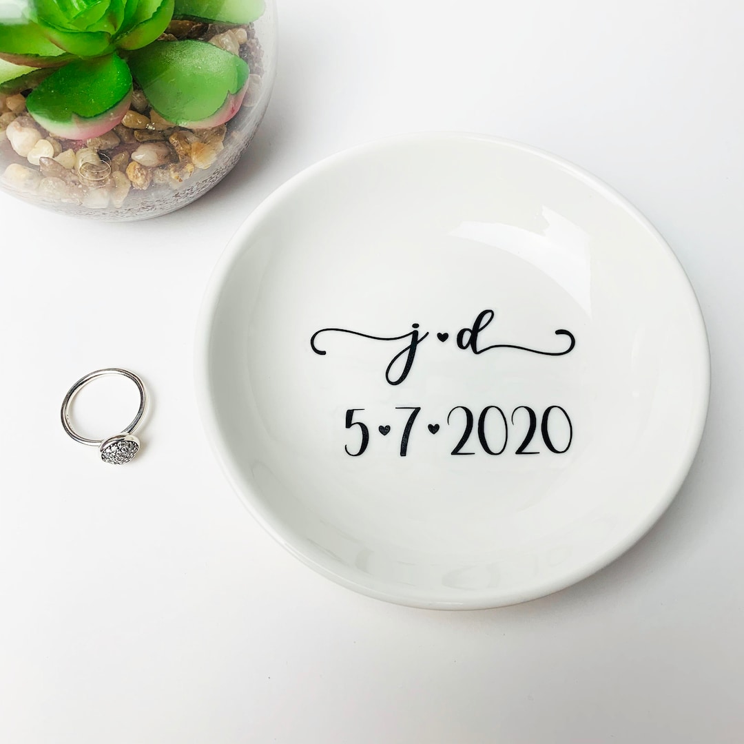 Engagement Ring Dish Personalized Ring Dish Couples Ring Dish ...