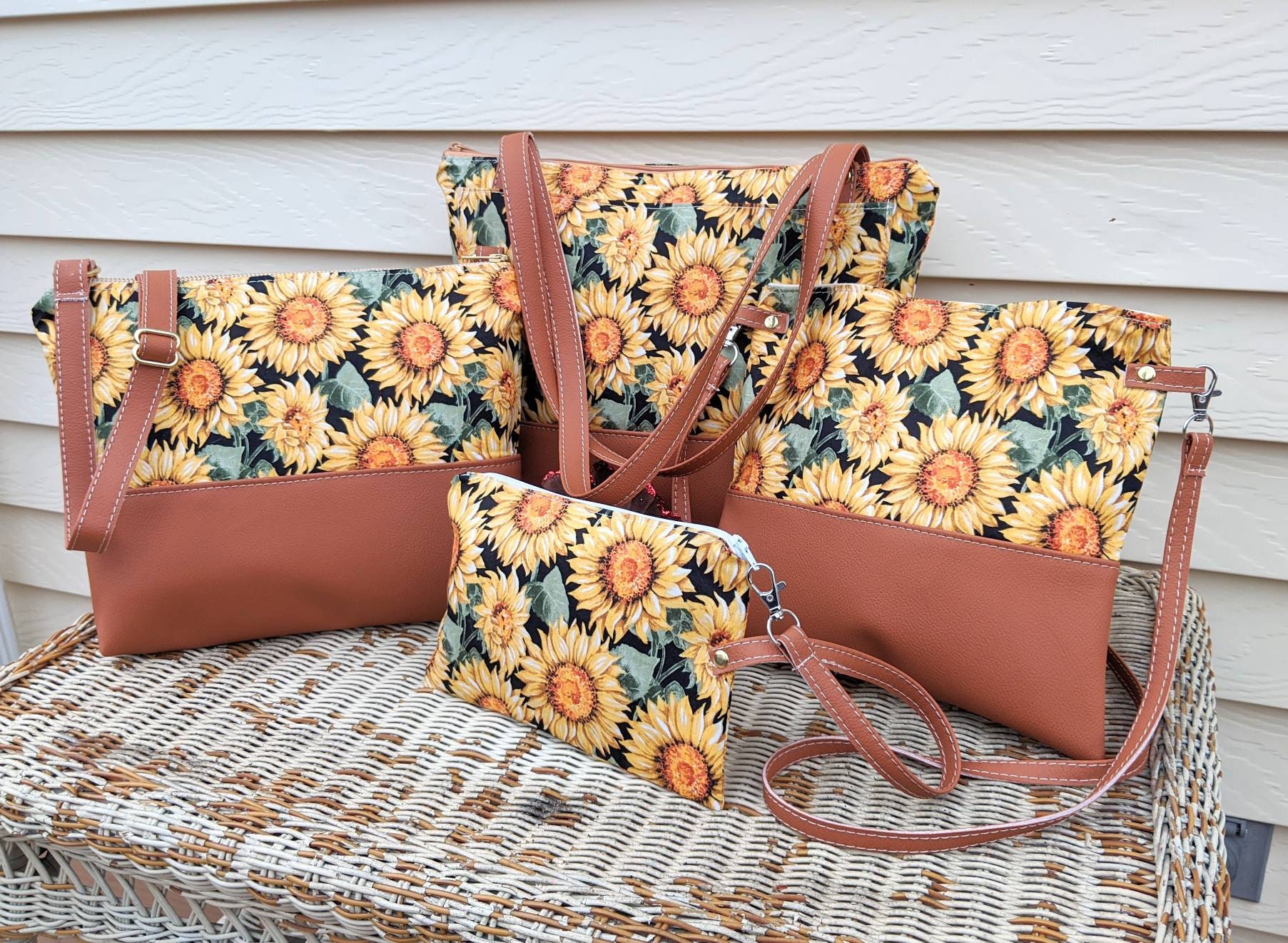Sunflower Bags Collection Sunflower Tote Bag Sunflower Cross Etsy