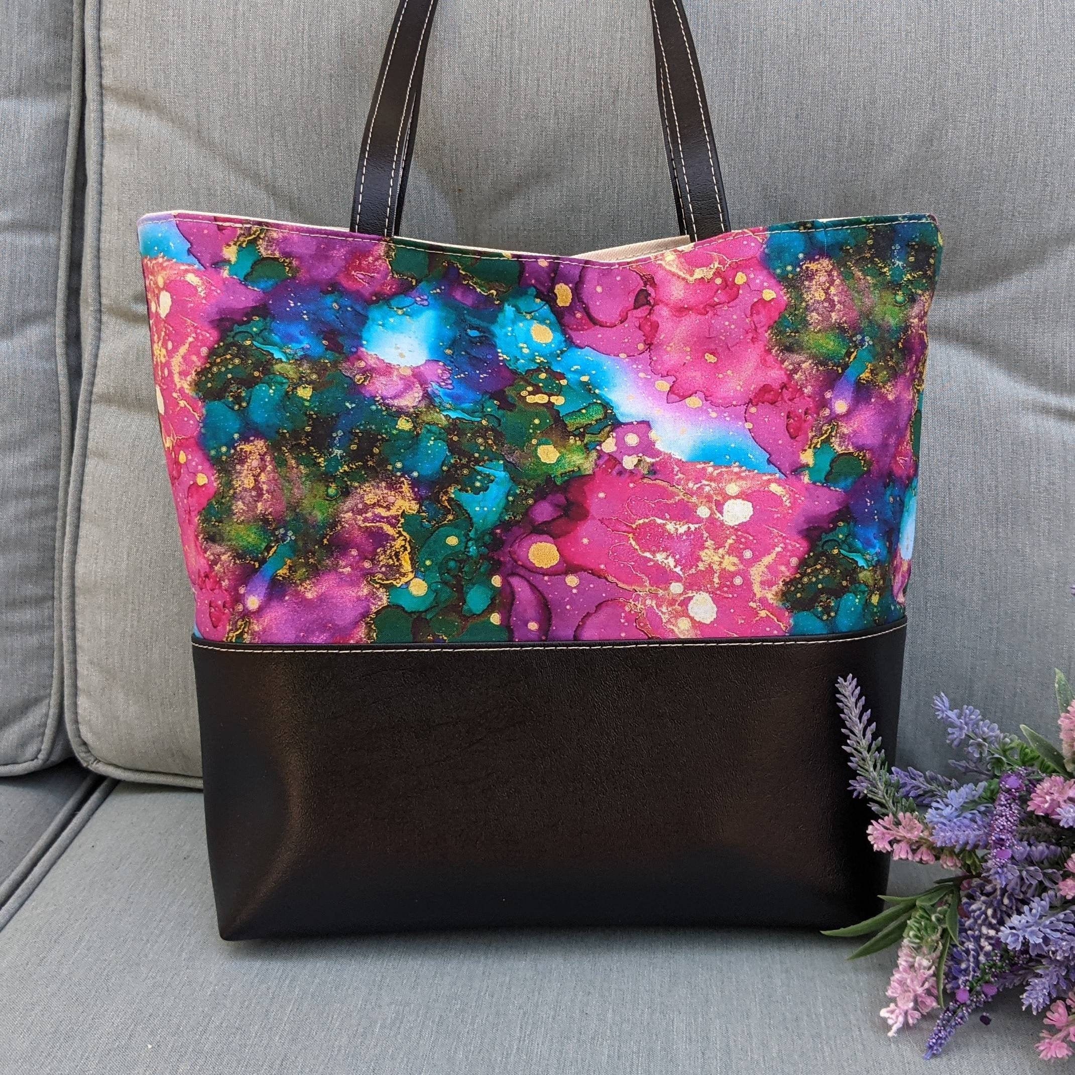 Pink and Purple Tote Bag Pink and Purple Bag Everyday Tote Etsy UK