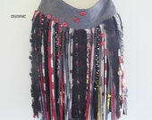 CROSSBODY BOHO FRINGE bag shoulder bag in the boho-style hippie bag upcycling bag