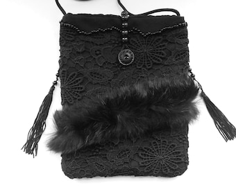 Evening-bag from black lace