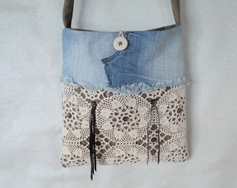 Jeans bag with long handle