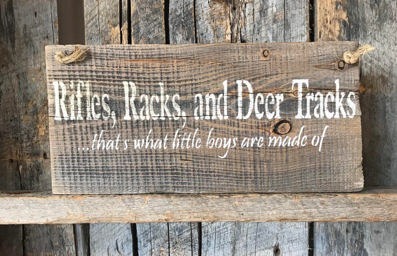 Rifles Racks and Deer Tracks Sign That's What Little Etsy