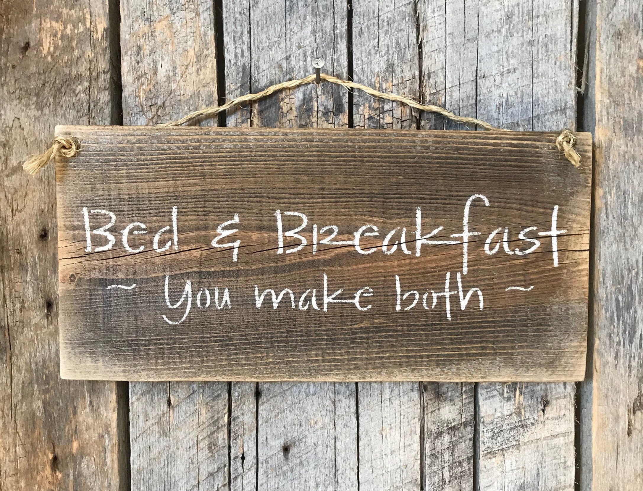Bed and Breakfast Sign Funny Bedroom Signs Breakfast Bar Etsy
