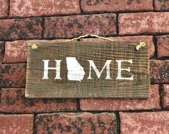 Georgia State Home Sign - Rustic Wall Decor - Georgia Decor - Art Hanging - Birthday Party Gift - Mothers Fathers Day - GA State Plaque