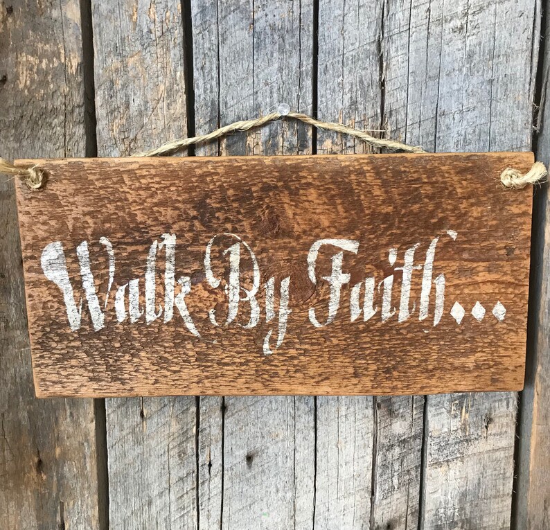 Walk by Faith Sign Faith Wall Decor Religious Sign Etsy