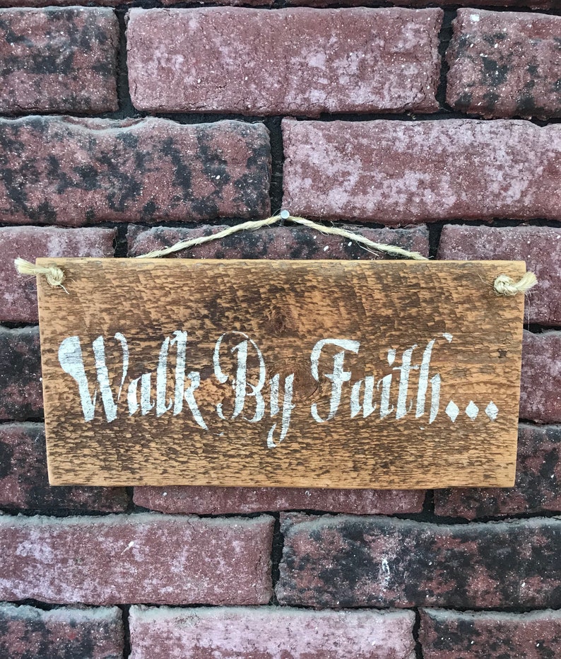 Walk by Faith Sign Faith Wall Decor Religious Sign Etsy