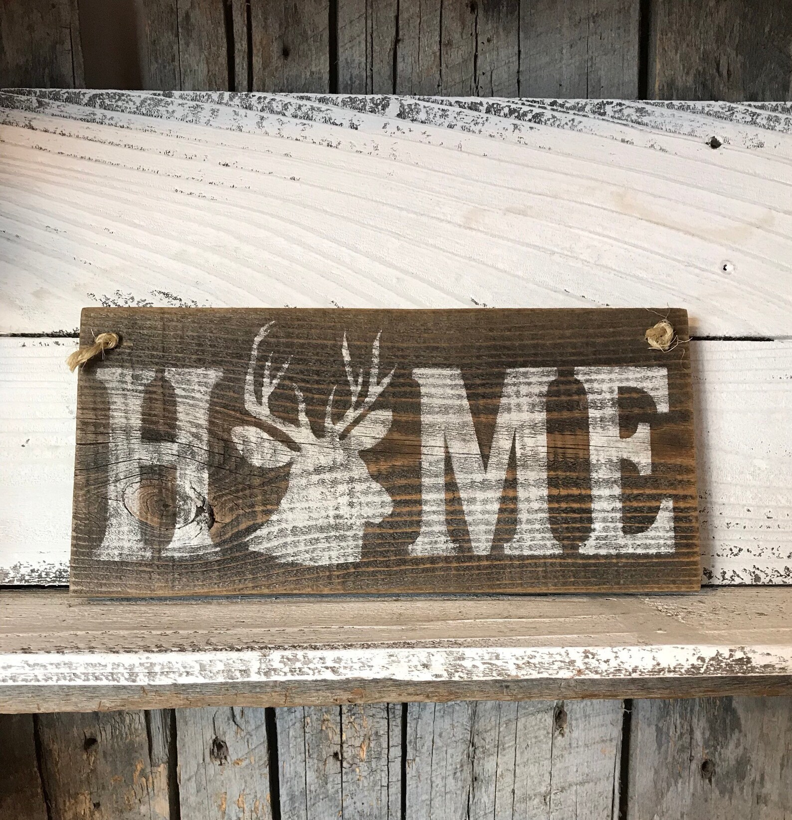 Home Sign Deer Sign Hunting Decor Barn Wood Sign Deer Etsy