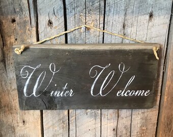 Winter Welcome Sign - Winter Sign - Welcome Wall Decor - Winter Wall Art - Winter Gift - Seasonal Signs - Welcome Gifts - Housewarming Gift