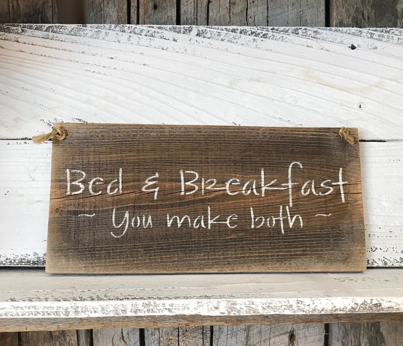Bed and Breakfast Sign Funny Bedroom Signs Breakfast Bar Etsy