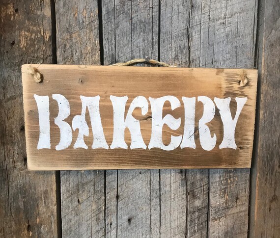 Bakery Barn Wood Sign Rustic Wall Decor Front Porch Art Kitchen Hanging Back Door Plaque Cafe Bistro Quote New Business Saying