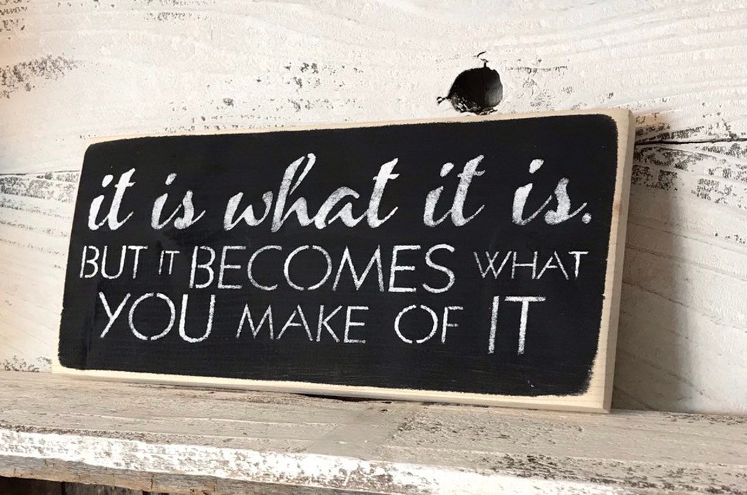 It is What It is but It What You Make of It It is What It is