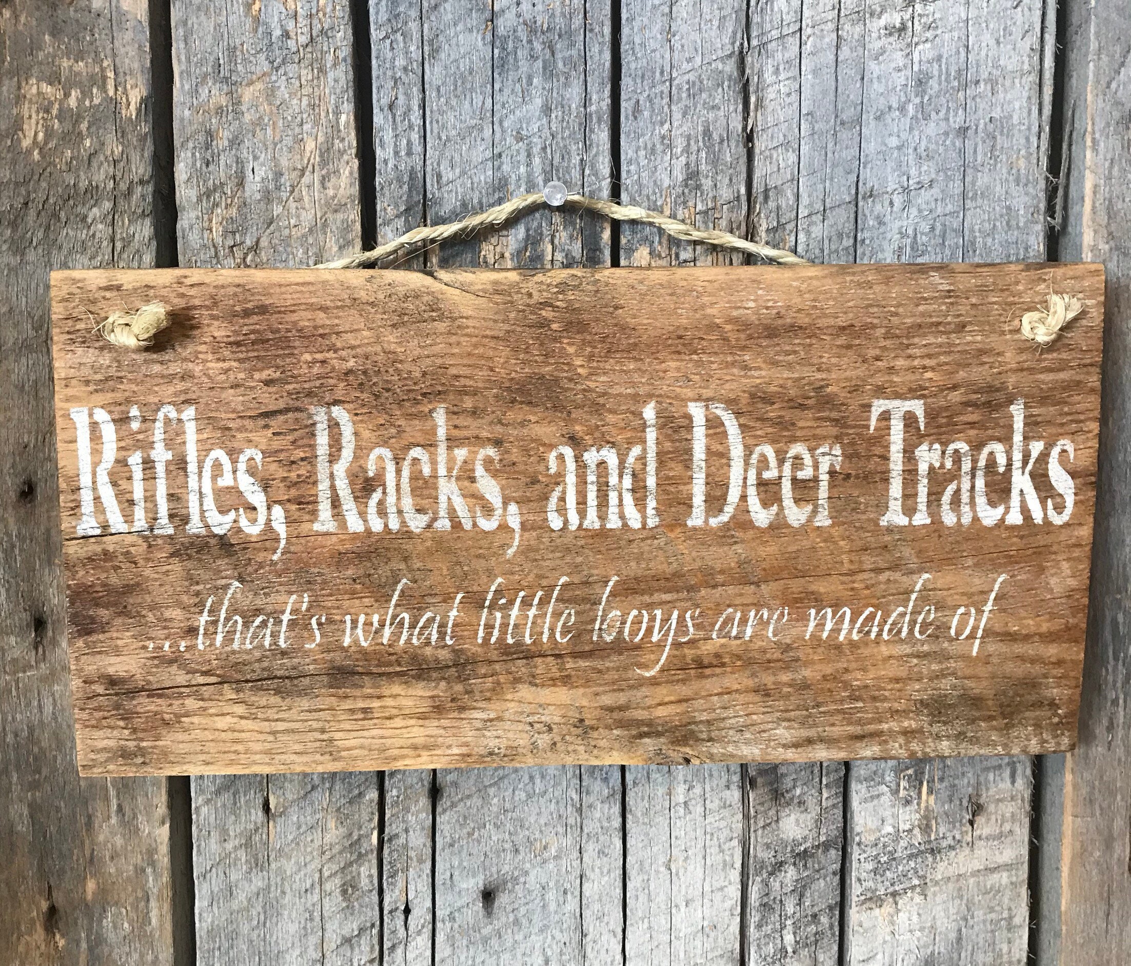 Rifles Racks and Deer Tracks Sign That's What Little Etsy