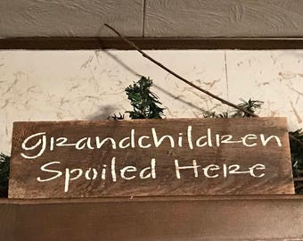 Grandchildren Sign - Pallet Wood Sign - Grandchildren Wall Decor - Grandkids Sign - Humorous Wall Art - Grandparents Gifts For Christmas