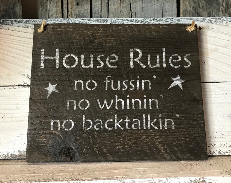 House Rules Sign Funny House Rules Home Wall Decor Rules | Etsy