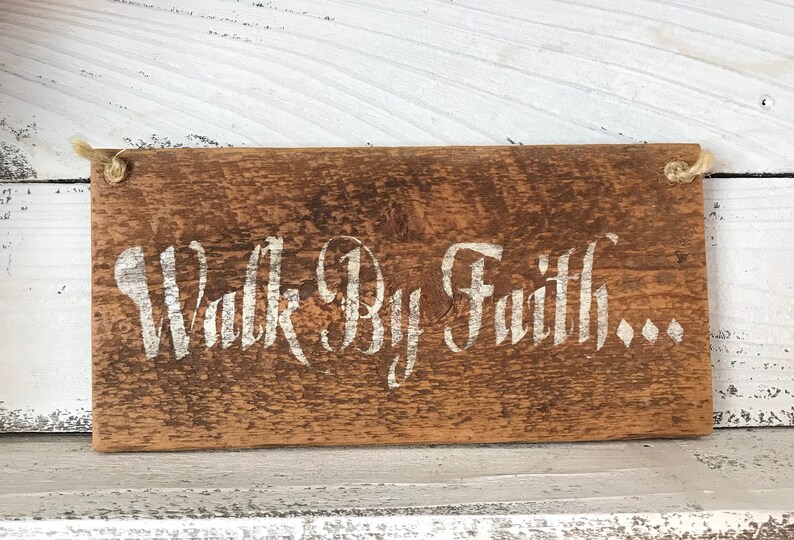 Walk by Faith Sign Faith Wall Decor Religious Sign Etsy