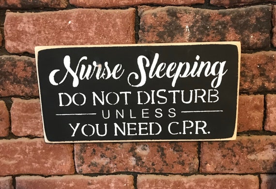 Nurse Sleeping Sign Funny Nursing Student Gift Nurse Wall | Etsy