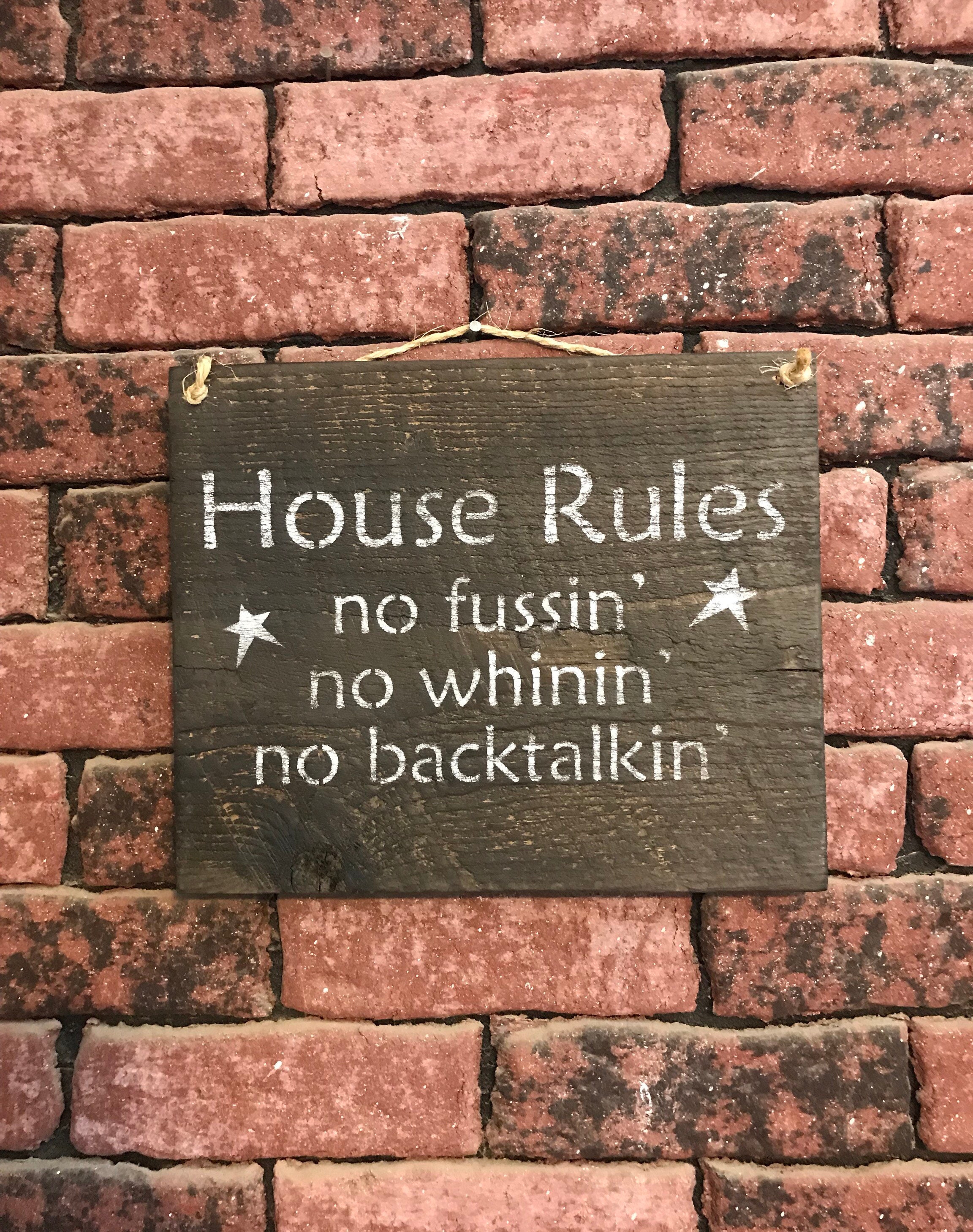 House Rules Sign Funny House Rules Home Wall Decor Rules | Etsy