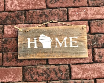 Wisconsin Home Sign - Wisconsin Sign - Wisconsin Gift - Wisconsin Wall Art - State Home Wood Sign - State Wall Decor - Home Wall Art