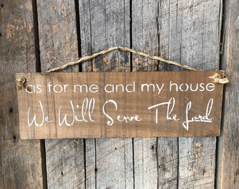 As For Me And My House We Will Serve The Lord Sign - Pallet Wood Sign - Rustic Wall Decor - Joshua 24:15 - Bible Verse Wall Art