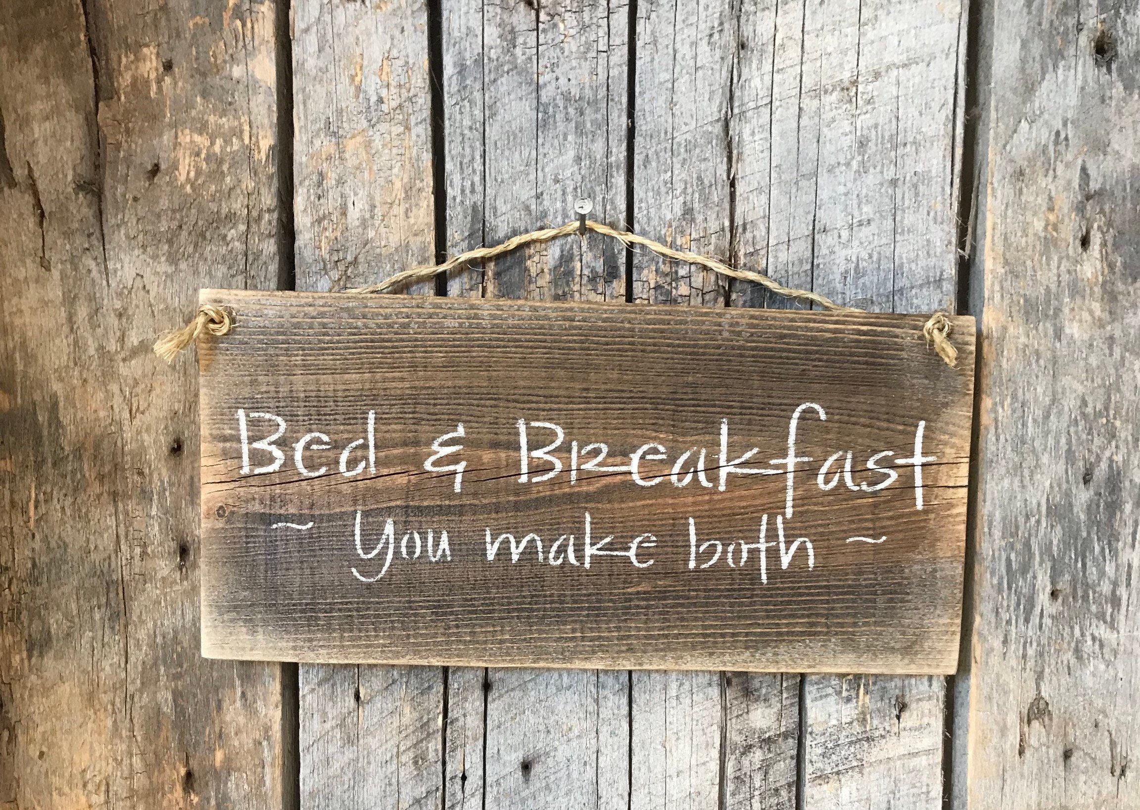 Bed and Breakfast Sign Funny Bedroom Signs Breakfast Bar Etsy