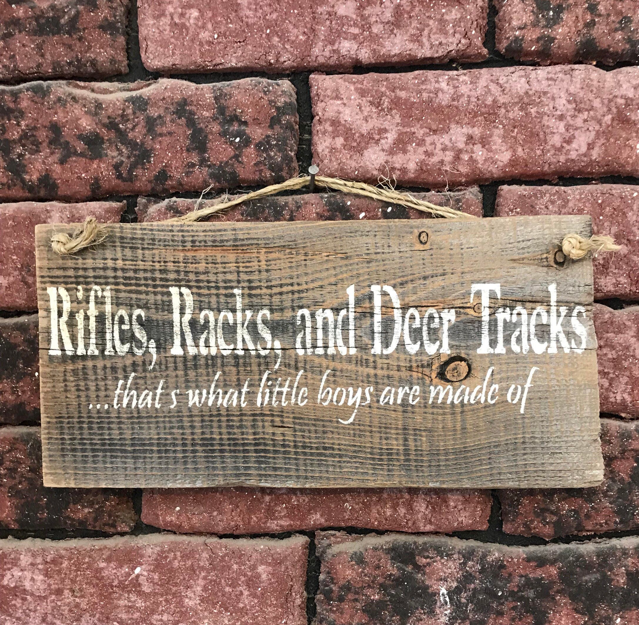 Rifles Racks and Deer Tracks Sign That's What Little Etsy