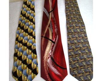 Vintage Lot of 3 Jerry Garcia Grateful Dead Ties 100% Silk Collection 9, 10 & 52