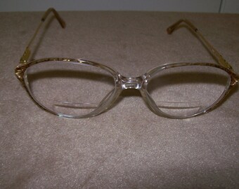 Vintage Gold Frames Lined Bifocal Prescription Eyeglasses~Cats Eye~Europa International Made in Hong Kong