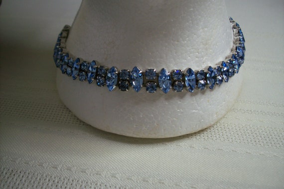 Vintage Ice Blue Faceted Buttons x 6 FREE and FAST SHIP