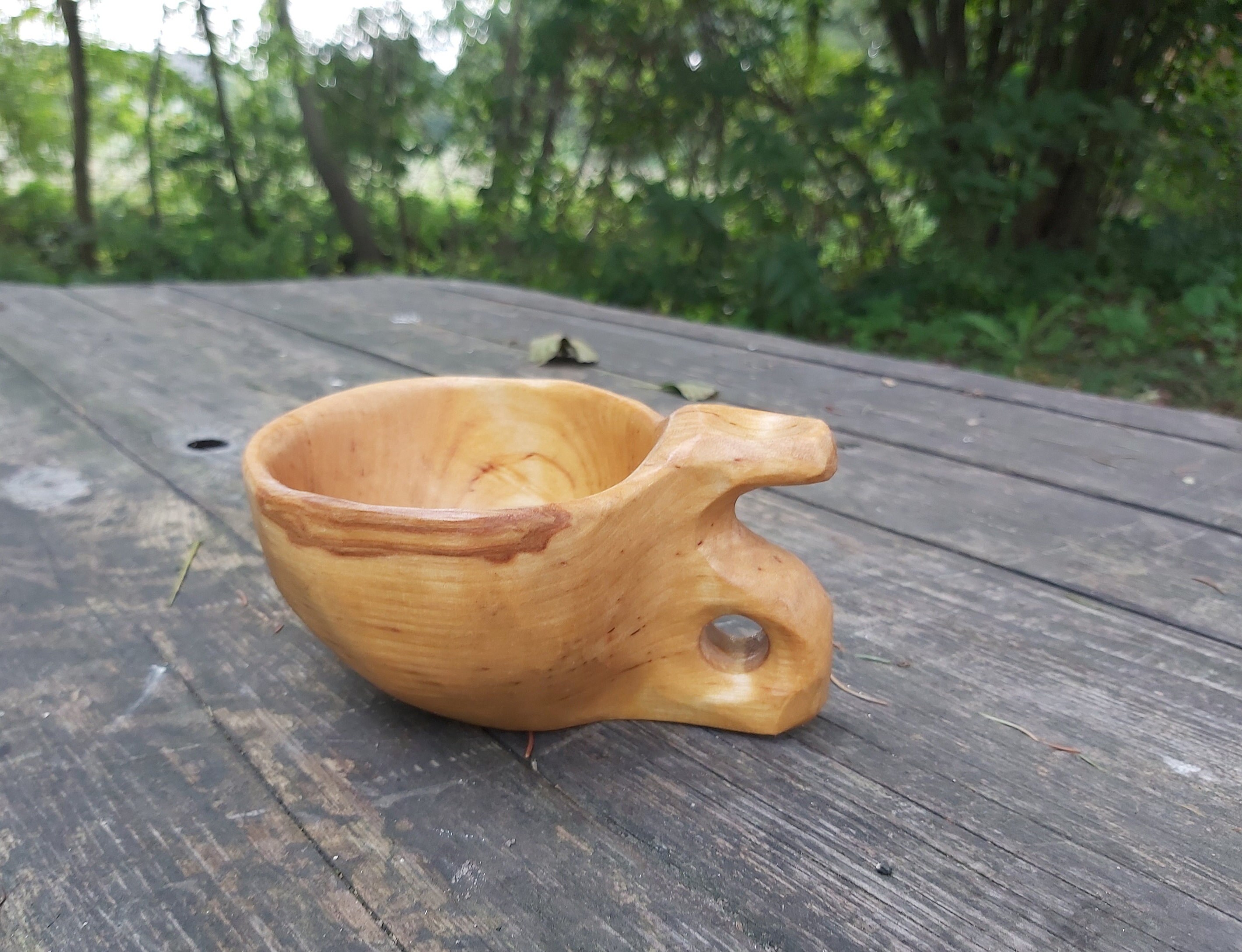 Kuksa. Handmade Wooden Mug BOAR With Carving. Gift for a Hunter or