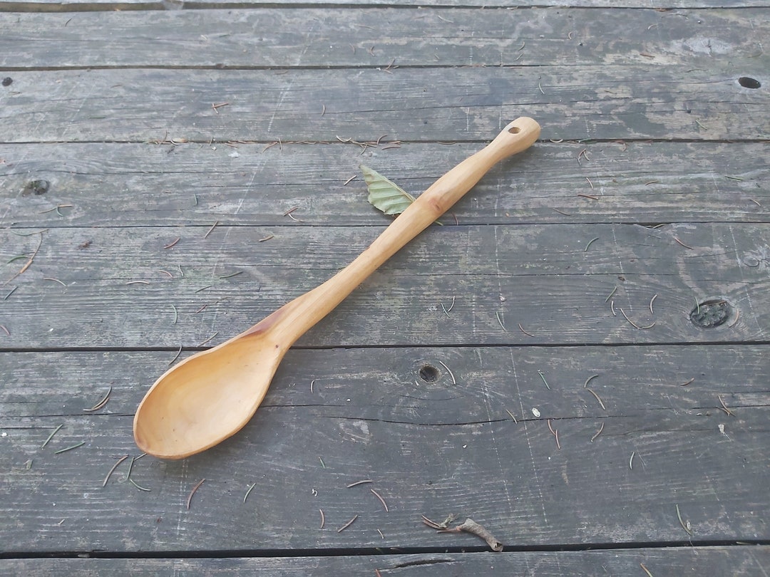 Long Spoon 42 Cm Maple Wood Spoon Handmade Spoon Spoon Hand Etsy