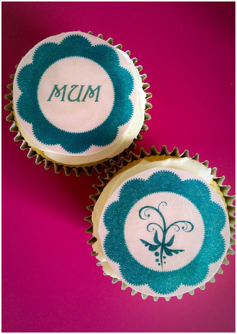 Mothers Day Cupcake Toppers Edible Cake Toppers Mothers Etsy