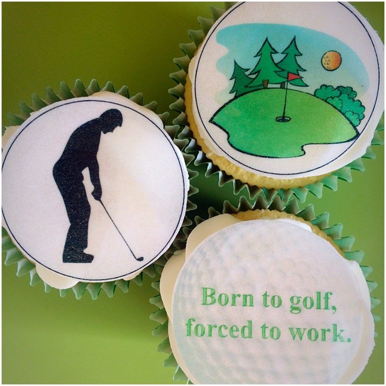 Golf Edible Cupcake Toppers Etsy