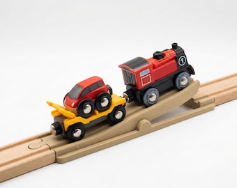 Wooden Train Toy Seesaw Track for Wooden Train Sets – Compatible with Brio, Hape, Ikea Lillabo, Tiny Land Train Sets – Kids’ Gift