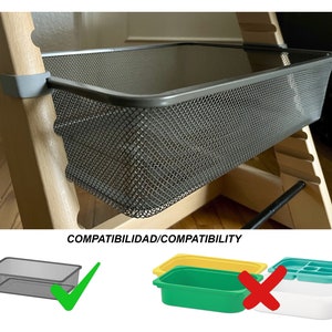 Compatibilidad Adaptadores Trona Stokke Tripp Trapp para cesta Ikea Trofast de rejilla