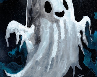 Archival Print, 8 x 10", Ghost, Float, Space, Cute