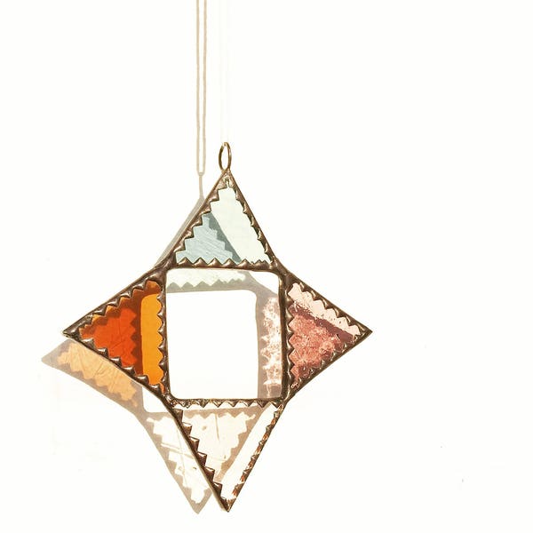 Colourful stained glass star - sun catcher - wall hanging