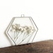 Glass pressed flower frame - Hexagon - Babies breath - Real flowers - Wall hanging 