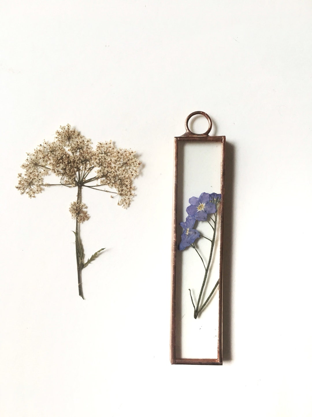 Glass Pressed Flower Frame Thin Rectangle Etsy