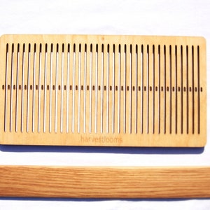 8 dpi heddle with hardwood shuttle, backstrap weaving, rigid heddle, inkle, table looms, handwoven, band weaving, SCA, viking craft,loom kit