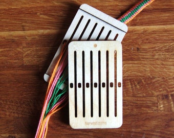Mini pocket rigid heddle loom- band weaving, back strap weaving, tape loom, inkle weaving, weben, tejer, viking craft, medieval folk