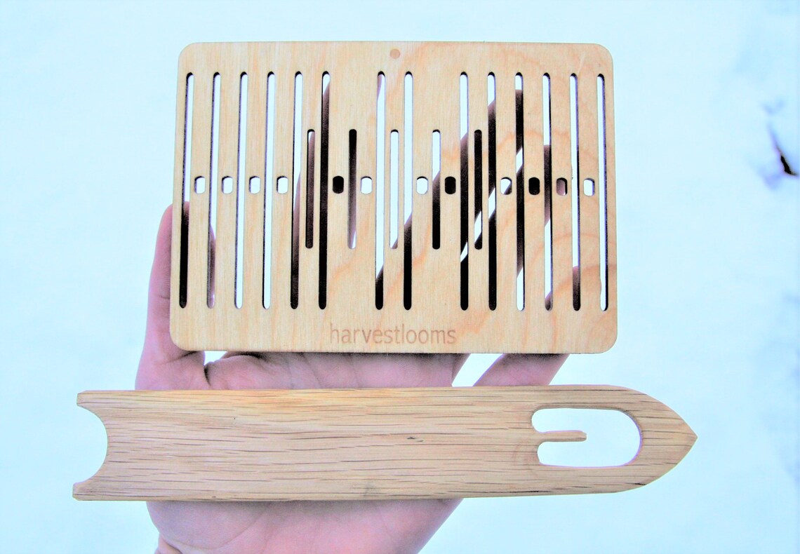 5 Double Slotted Rigid Heddle With Shuttle Backstrap Etsy Canada