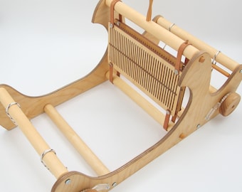 The Harvester v2 with cranks- table loom -beginner loom, rigid heddle loom, hand weaving, band loom, tape loom, inkle loom, tapestry loom