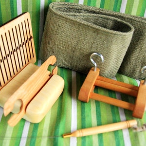 Your-All-Set!  complete backstrap weaving kit, band weaving, rigid heddle loom, all included weaving set, ready to weave, weaving kit